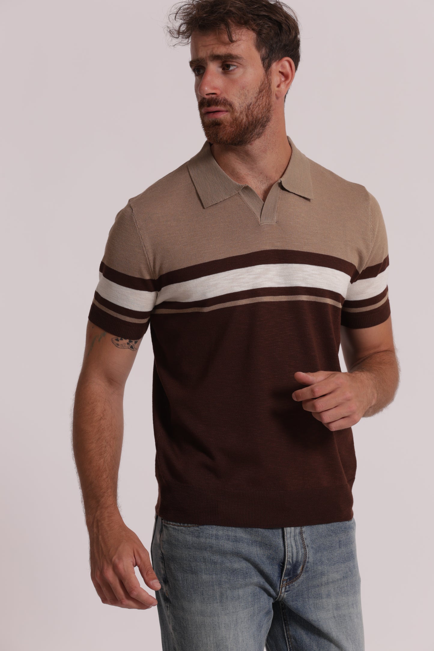 POLO IN MAGLIA LEGGERA RIGATA