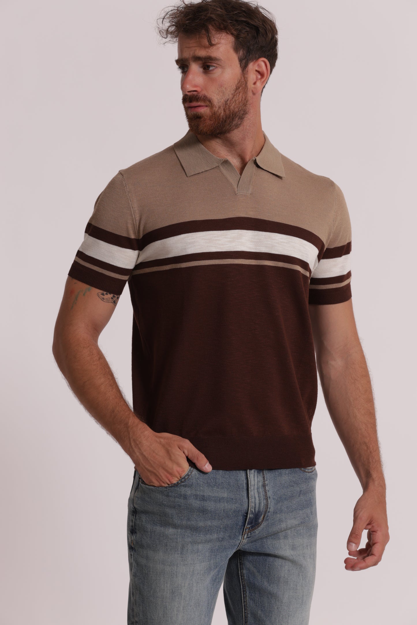 POLO IN MAGLIA LEGGERA RIGATA