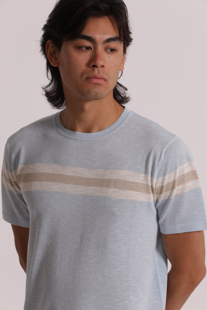 T-SHIRT IN MAGLIA LEGGERA RIGATA