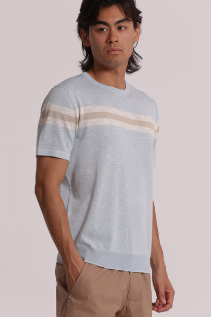 T-SHIRT IN MAGLIA LEGGERA RIGATA