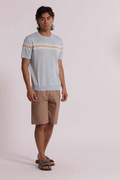 T-SHIRT IN MAGLIA LEGGERA RIGATA