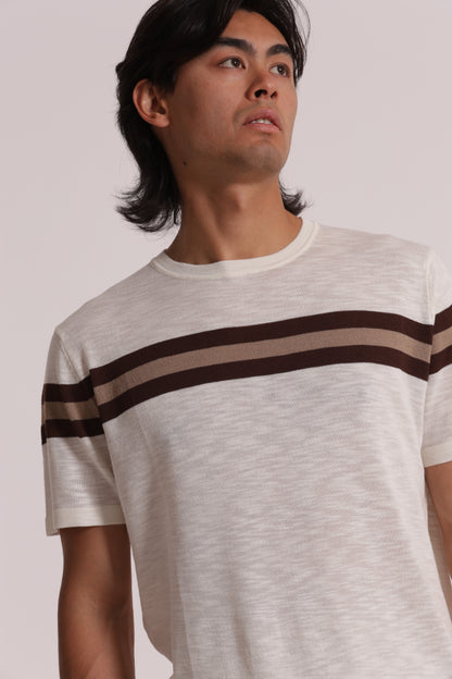 T-SHIRT IN MAGLIA LEGGERA RIGATA