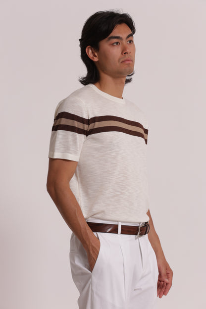 T-SHIRT IN MAGLIA LEGGERA RIGATA