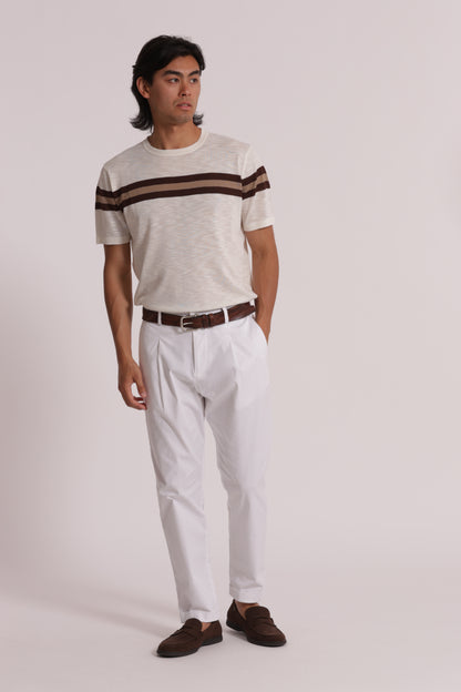 T-SHIRT IN MAGLIA LEGGERA RIGATA