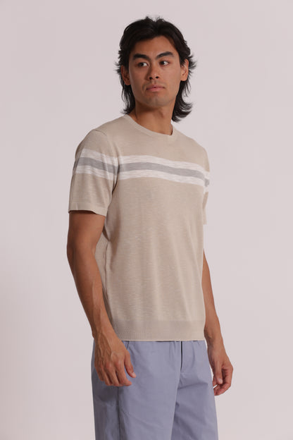 T-SHIRT IN MAGLIA LEGGERA RIGATA