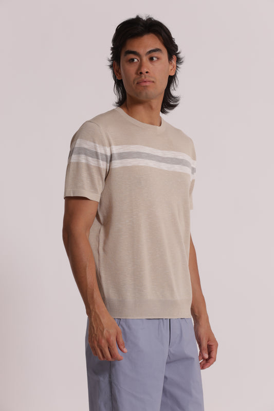 T-SHIRT IN MAGLIA LEGGERA RIGATA