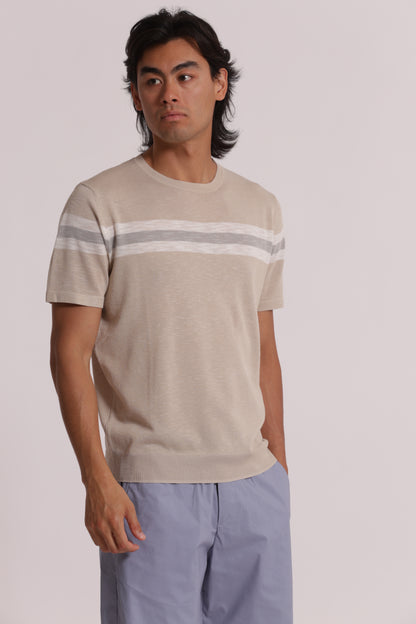 T-SHIRT IN MAGLIA LEGGERA RIGATA