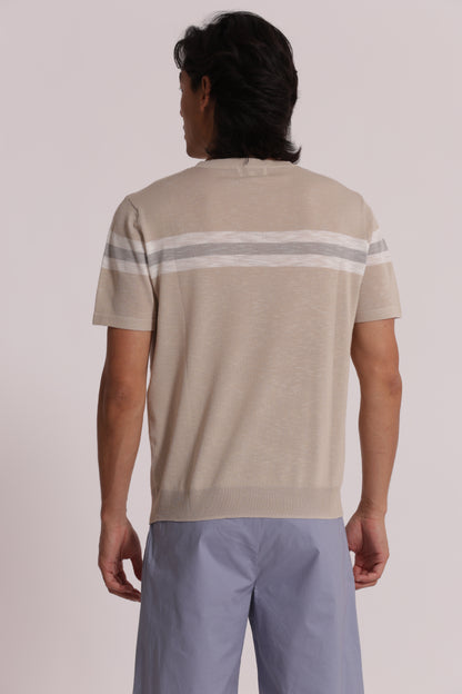 T-SHIRT IN MAGLIA LEGGERA RIGATA