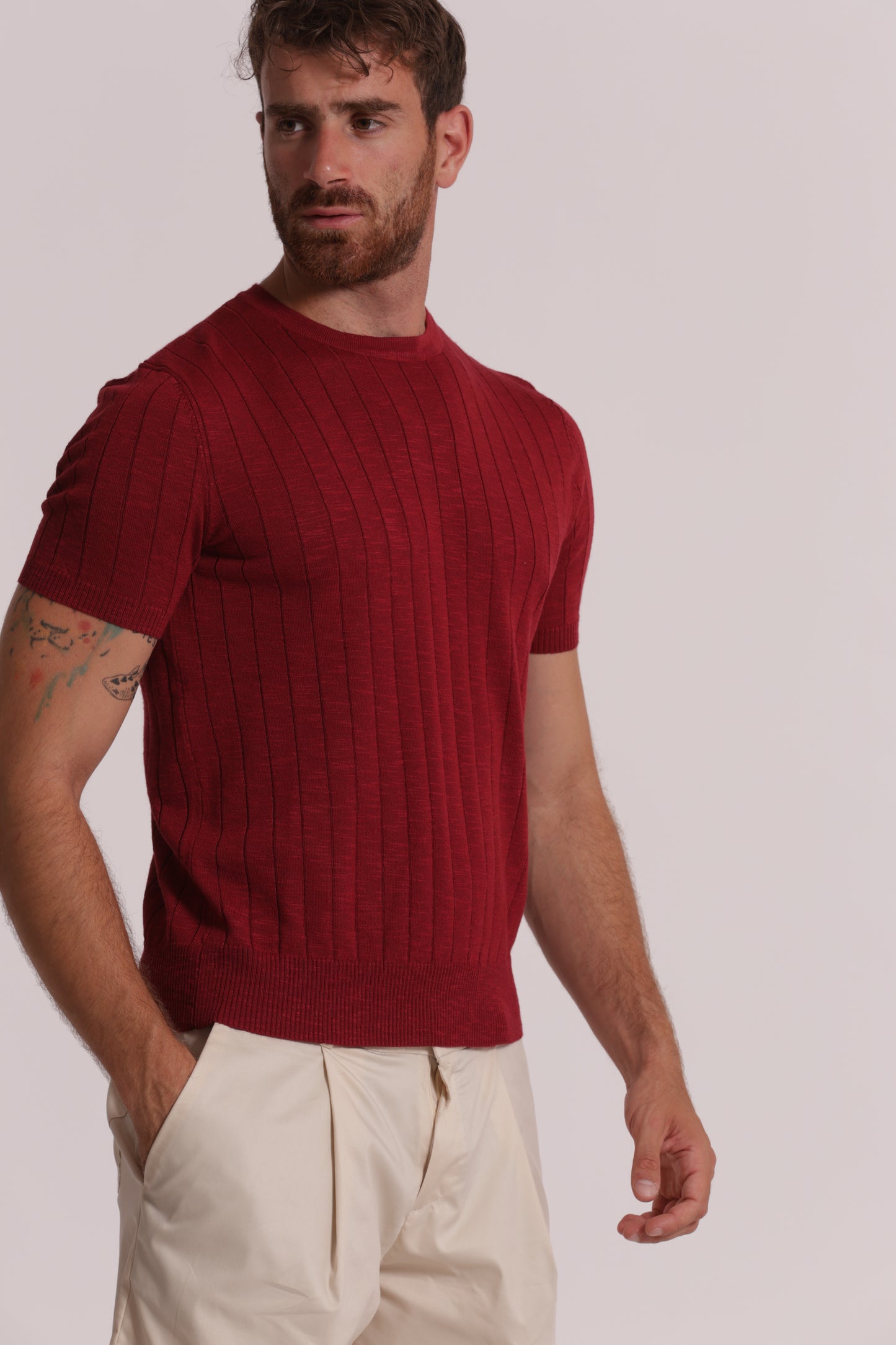 MAGLIA GIROCOLLO COSTA PIATTA