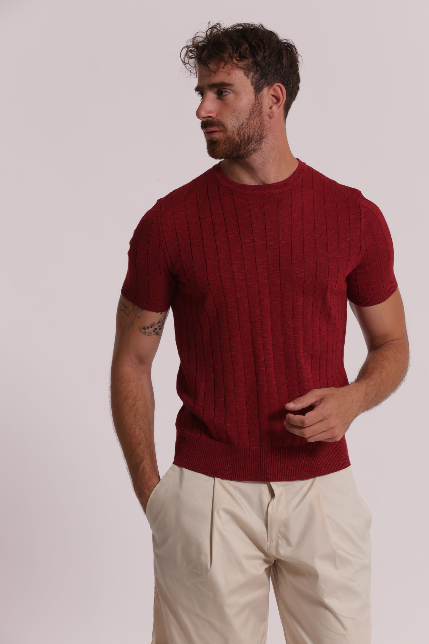 MAGLIA GIROCOLLO COSTA PIATTA