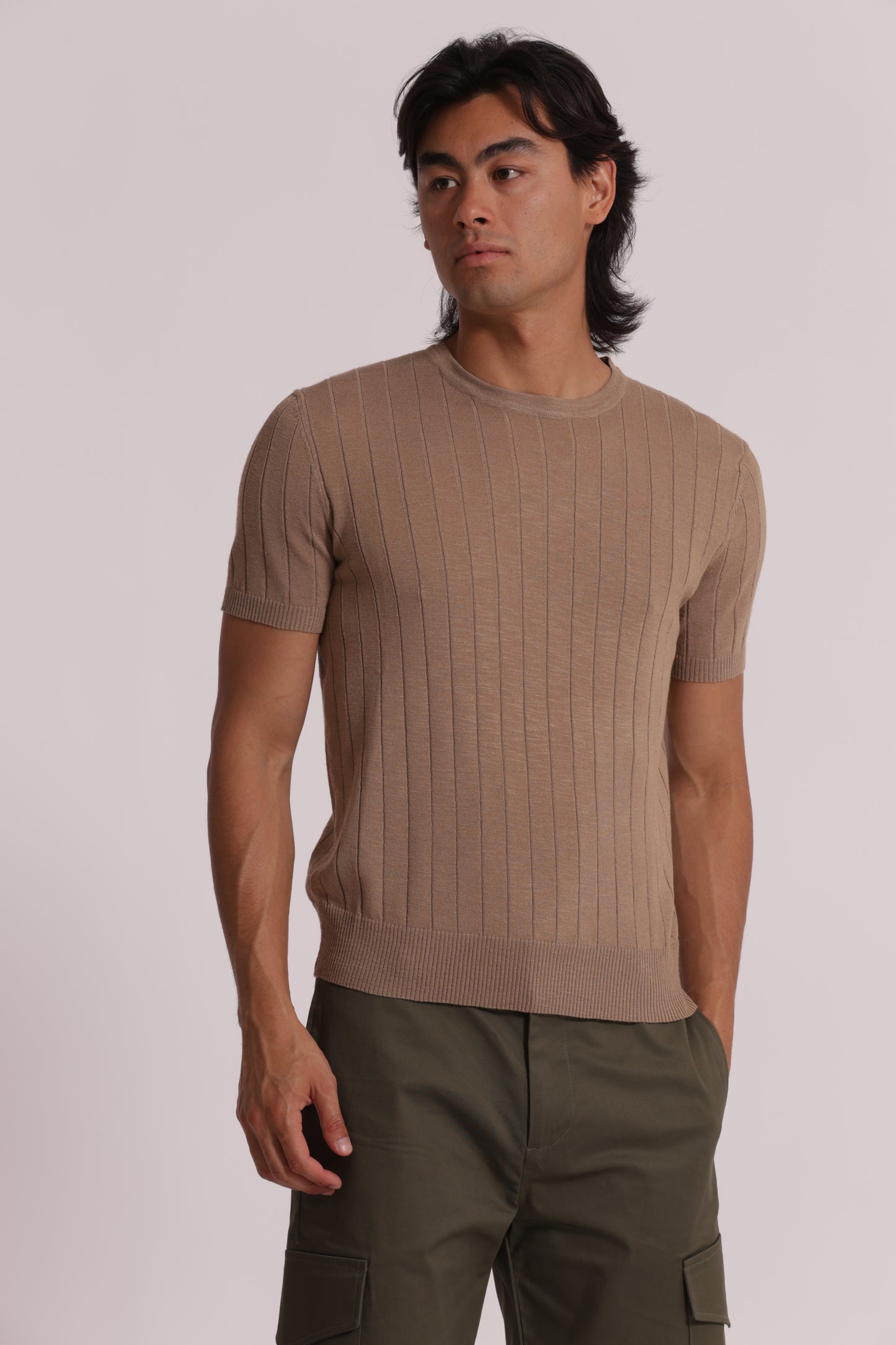 MAGLIA GIROCOLLO COSTA PIATTA