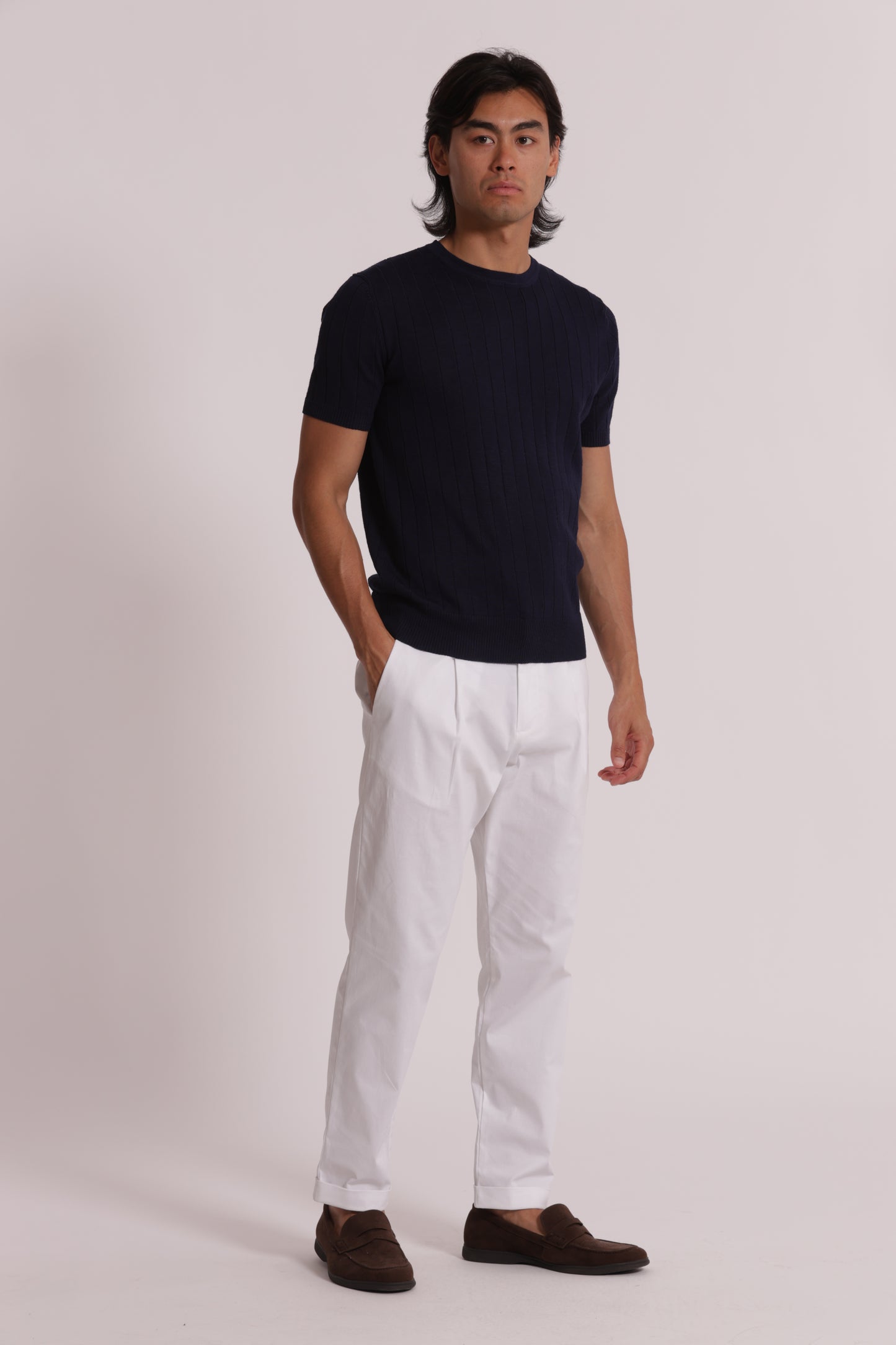 MAGLIA GIROCOLLO COSTA PIATTA