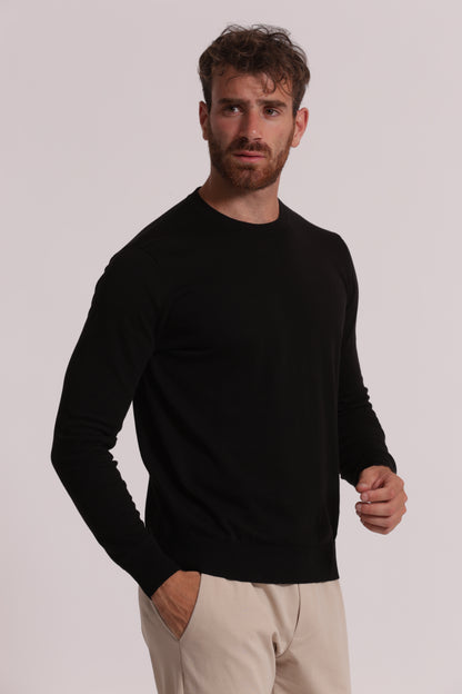 MAGLIA GIROCOLLO SETA E COTONE
