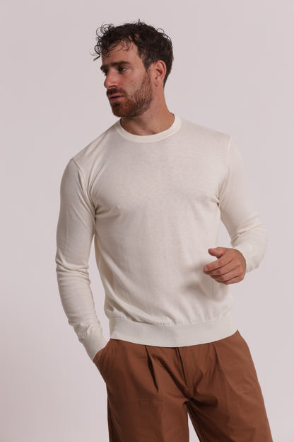 MAGLIA GIROCOLLO SETA E COTONE
