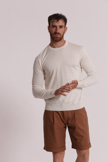 MAGLIA GIROCOLLO SETA E COTONE