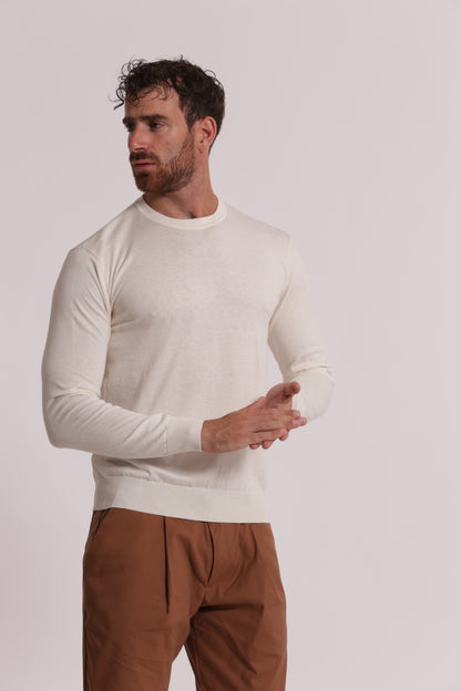 MAGLIA GIROCOLLO SETA E COTONE