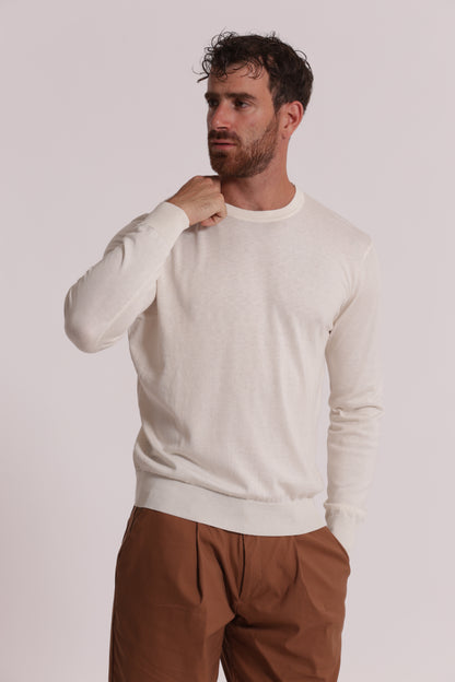 MAGLIA GIROCOLLO SETA E COTONE