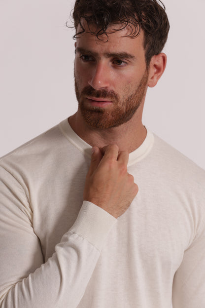 MAGLIA GIROCOLLO SETA E COTONE