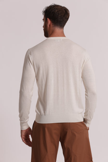 MAGLIA GIROCOLLO SETA E COTONE