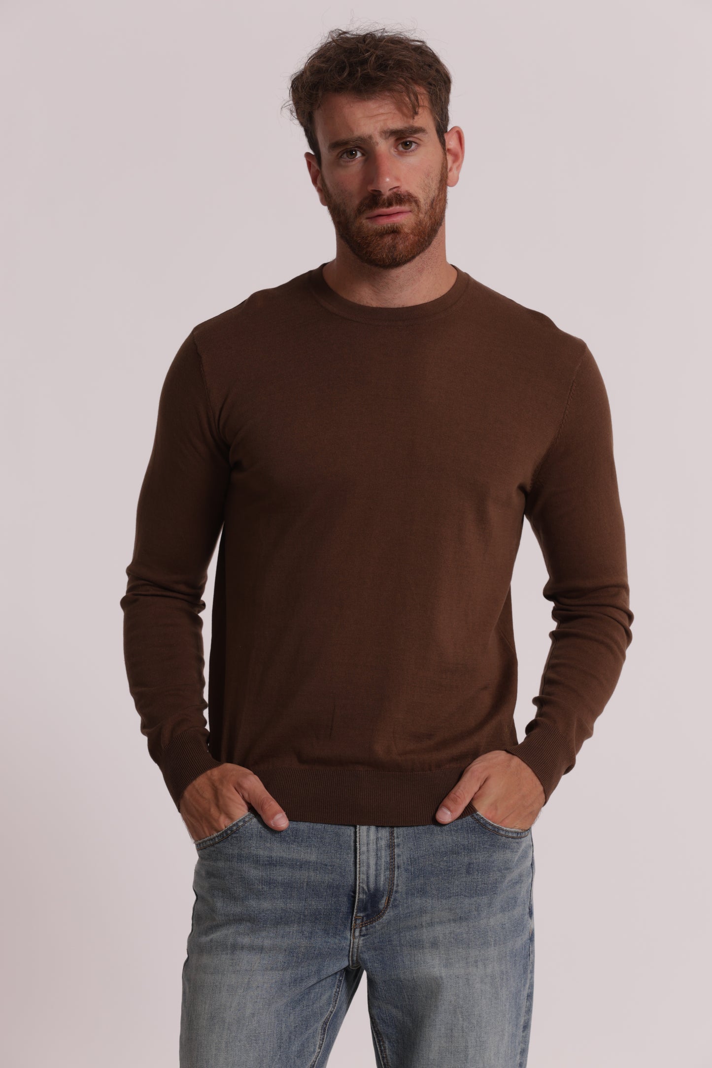 MAGLIA GIROCOLLO SETA E COTONE