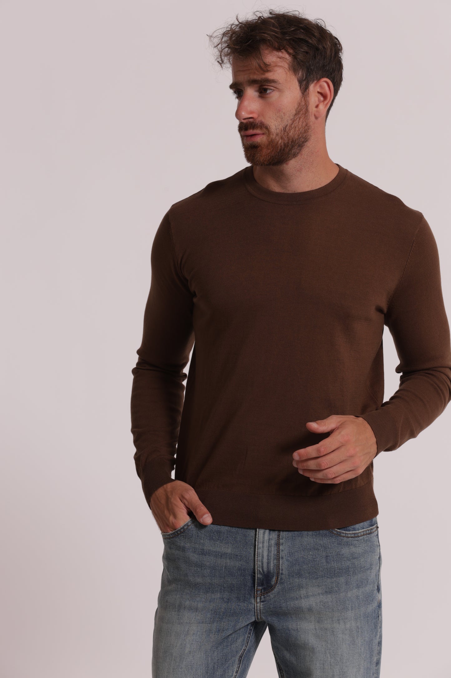 MAGLIA GIROCOLLO SETA E COTONE