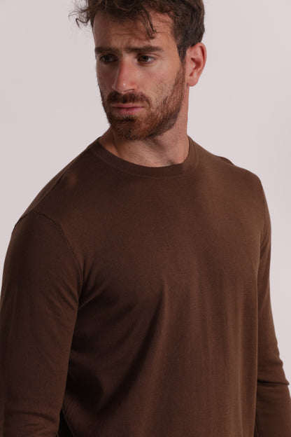 MAGLIA GIROCOLLO SETA E COTONE