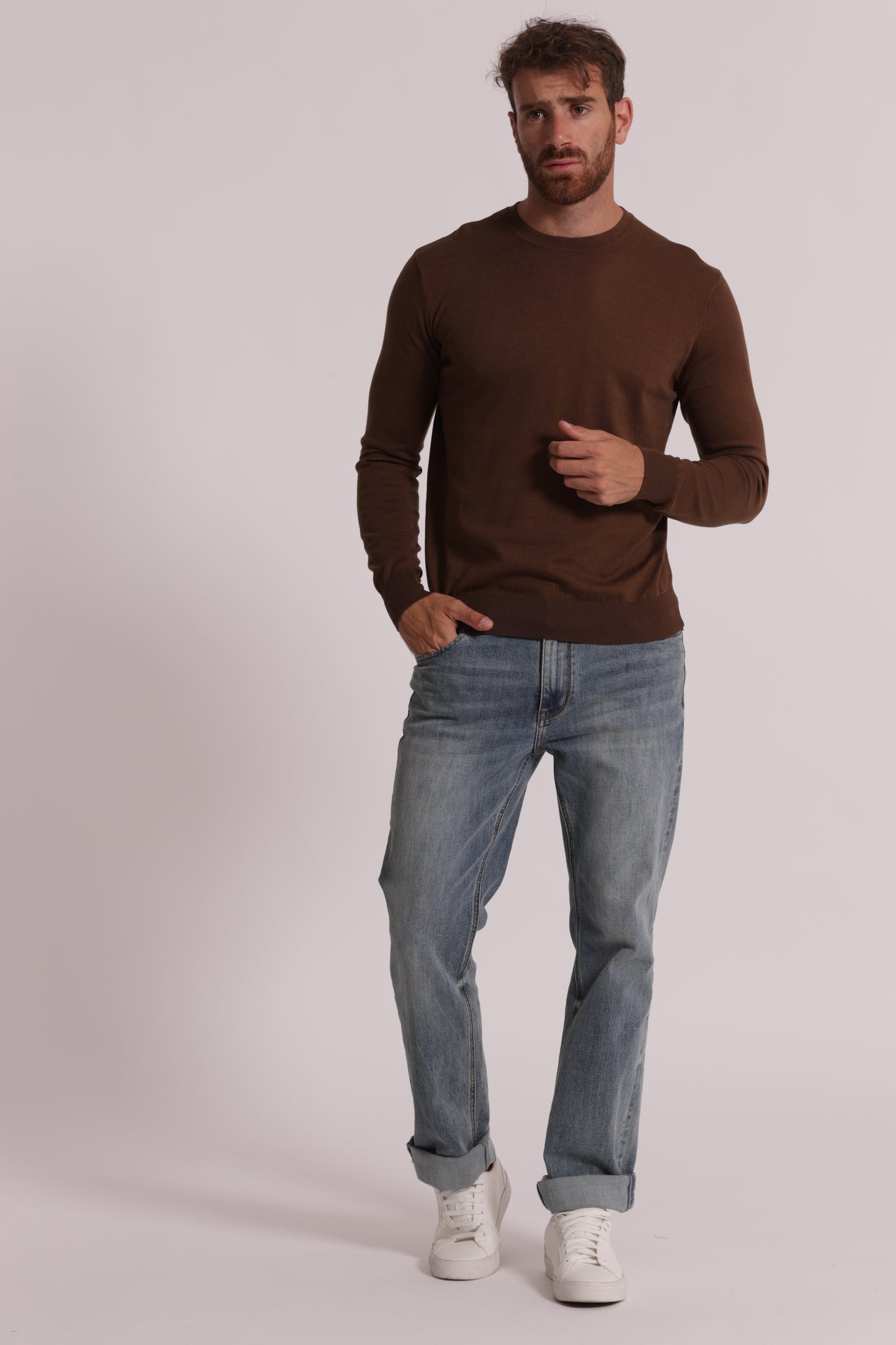 MAGLIA GIROCOLLO SETA E COTONE