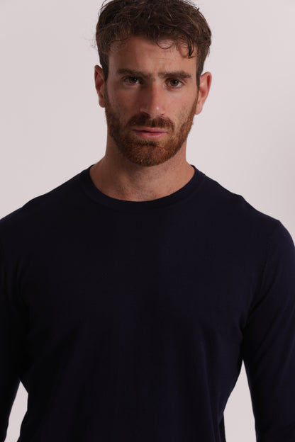 MAGLIA GIROCOLLO SETA E COTONE