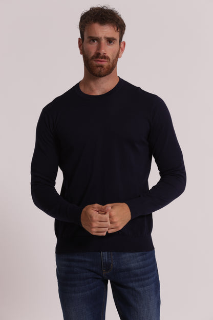 MAGLIA GIROCOLLO SETA E COTONE