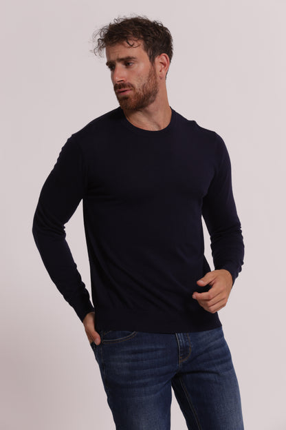 MAGLIA GIROCOLLO SETA E COTONE