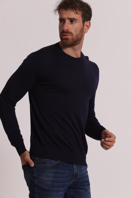 MAGLIA GIROCOLLO SETA E COTONE