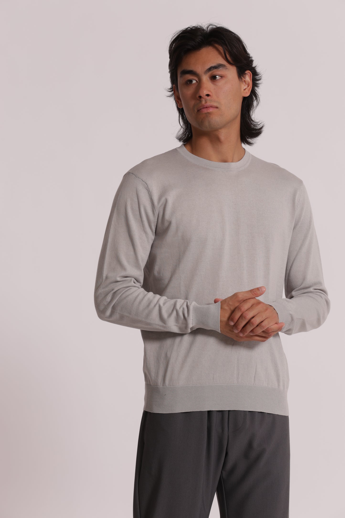 MAGLIA GIROCOLLO SETA E COTONE