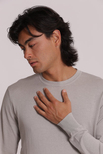 MAGLIA GIROCOLLO SETA E COTONE