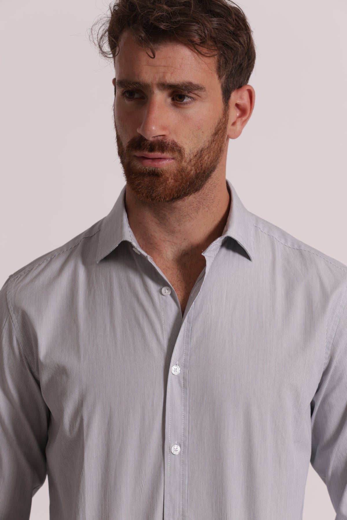 CAMICIA MICROFANTASIA A RIGHE