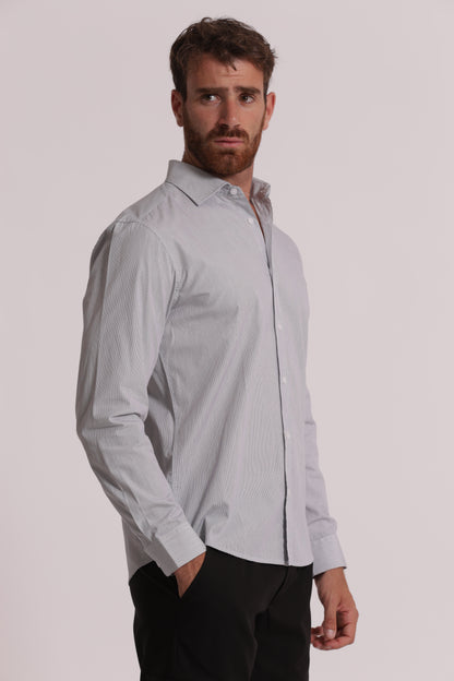CAMICIA MICROFANTASIA A RIGHE