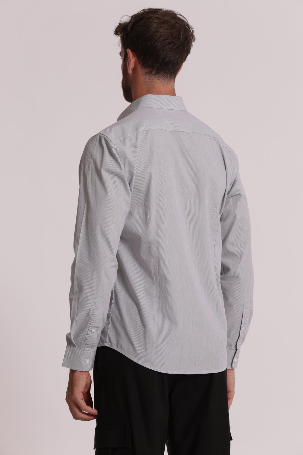 CAMICIA MICROFANTASIA A RIGHE