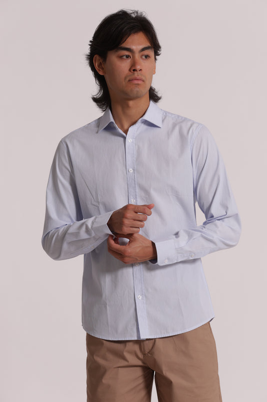 CAMICIA MICROFANTASIA A RIGHE