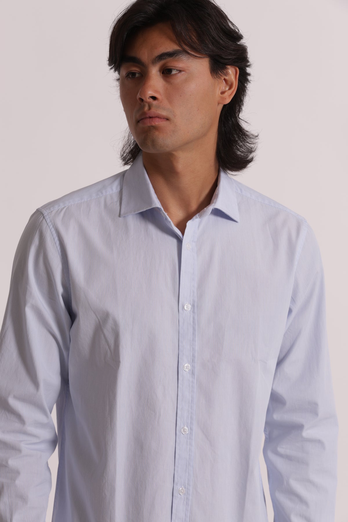 CAMICIA MICROFANTASIA A RIGHE