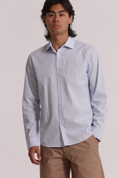 CAMICIA MICROFANTASIA A RIGHE