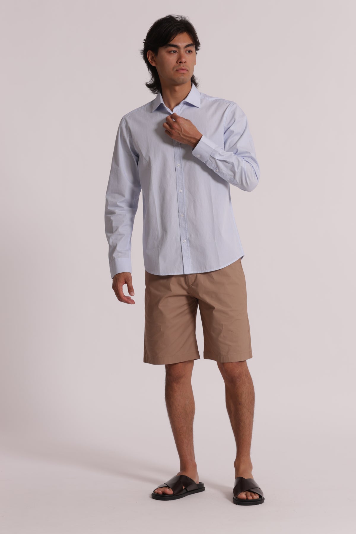 CAMICIA MICROFANTASIA A RIGHE