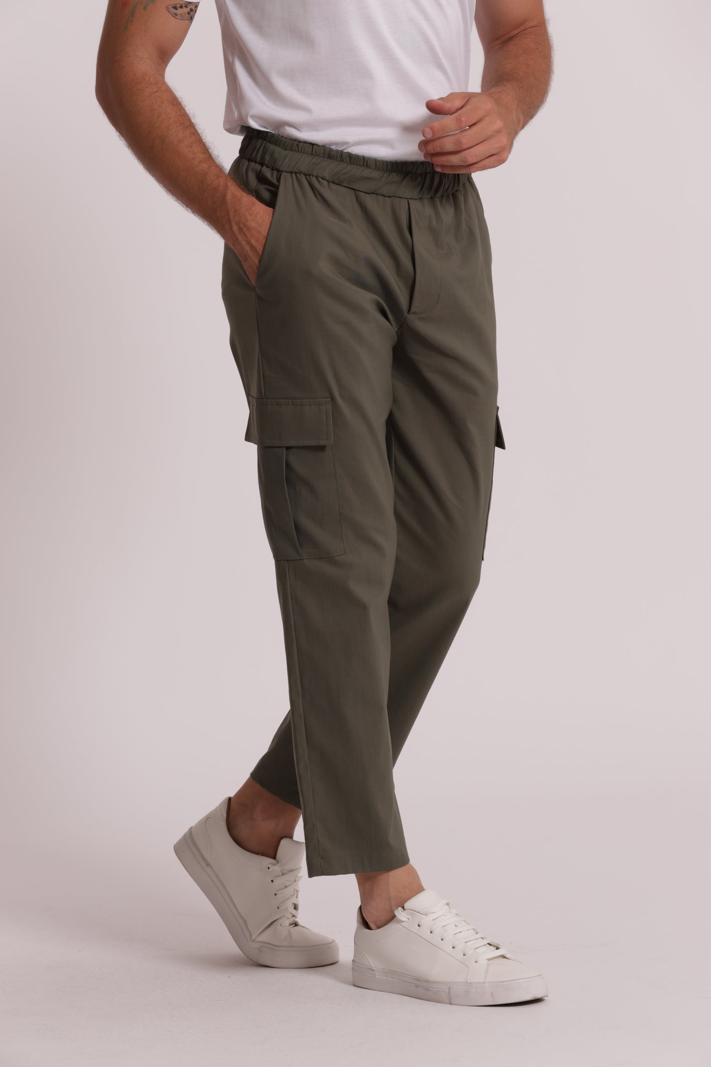 PANTALONI CARGO MISTO COTONE
