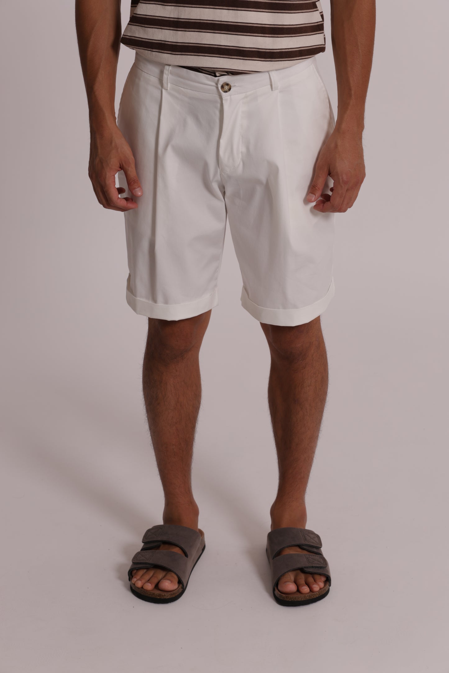 BERMUDA MISTO COTONE CON PINCES