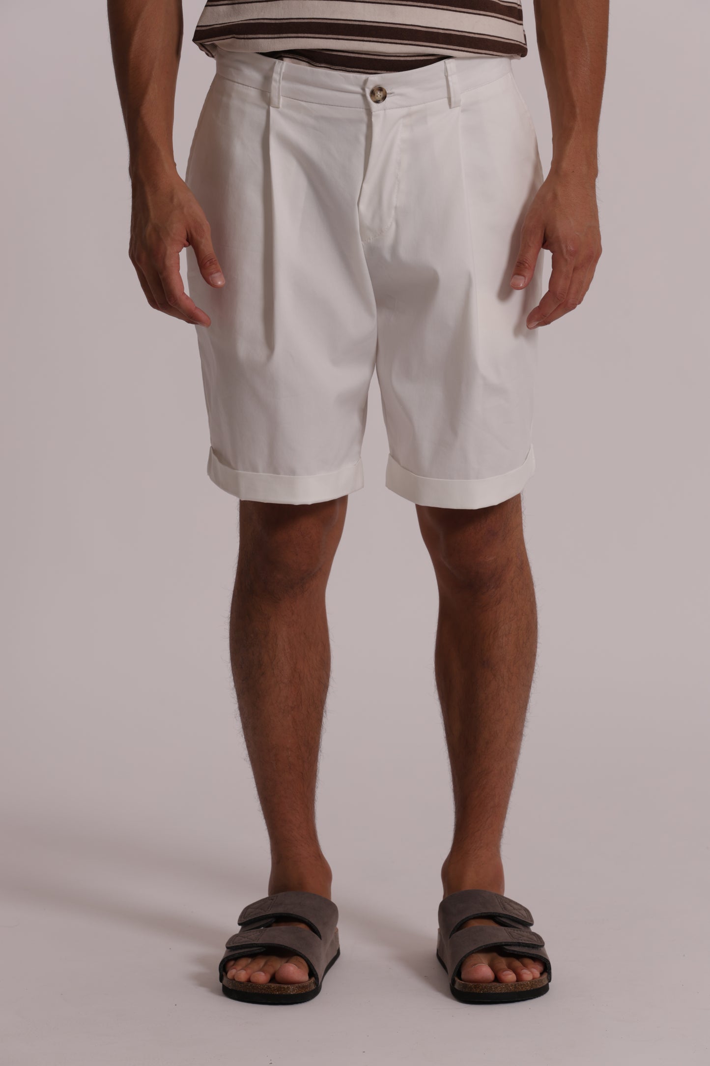BERMUDA MISTO COTONE CON PINCES