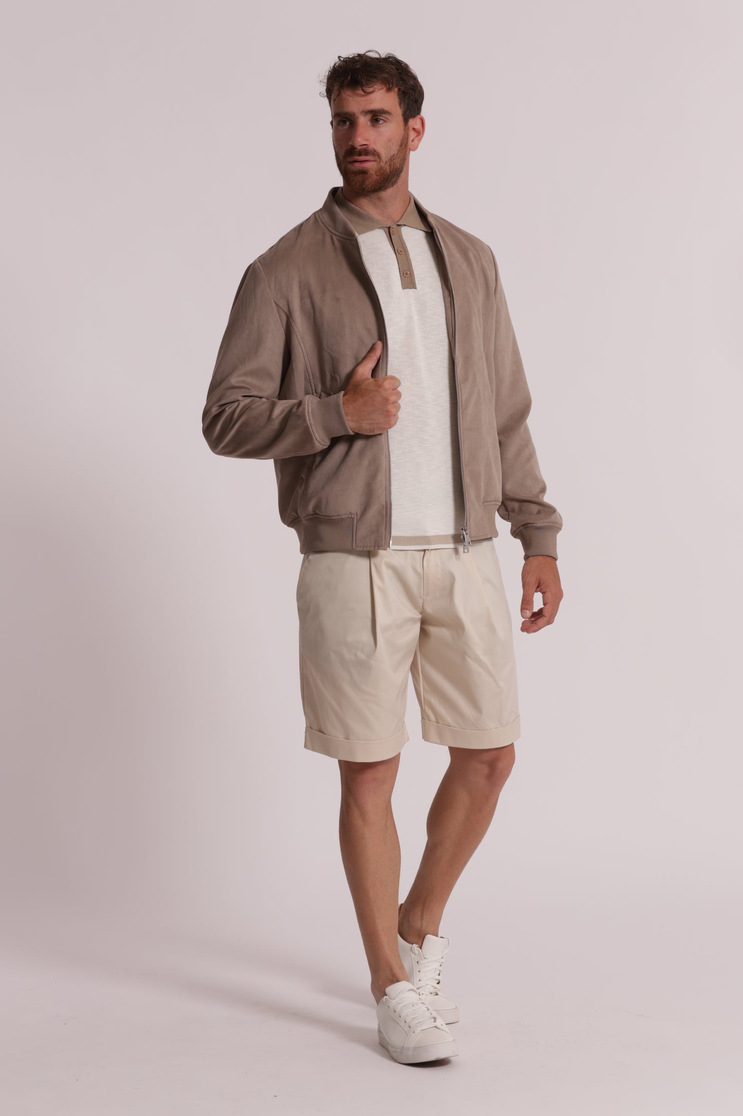 BERMUDA MISTO COTONE CON PINCES