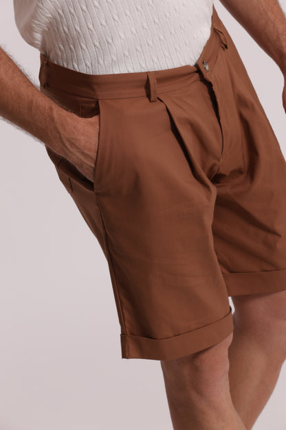 BERMUDA MISTO COTONE CON PINCES