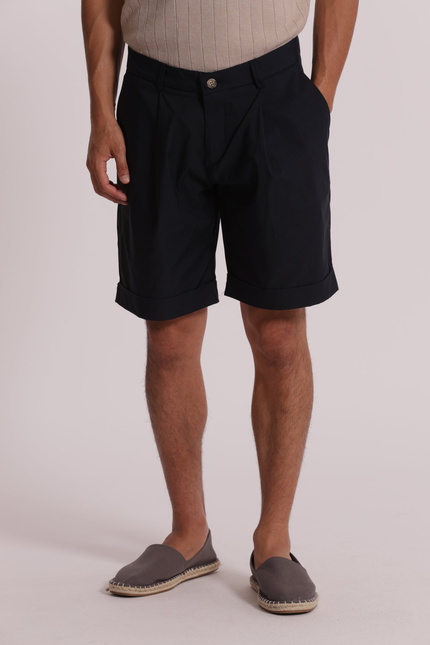 BERMUDA MISTO COTONE CON PINCES
