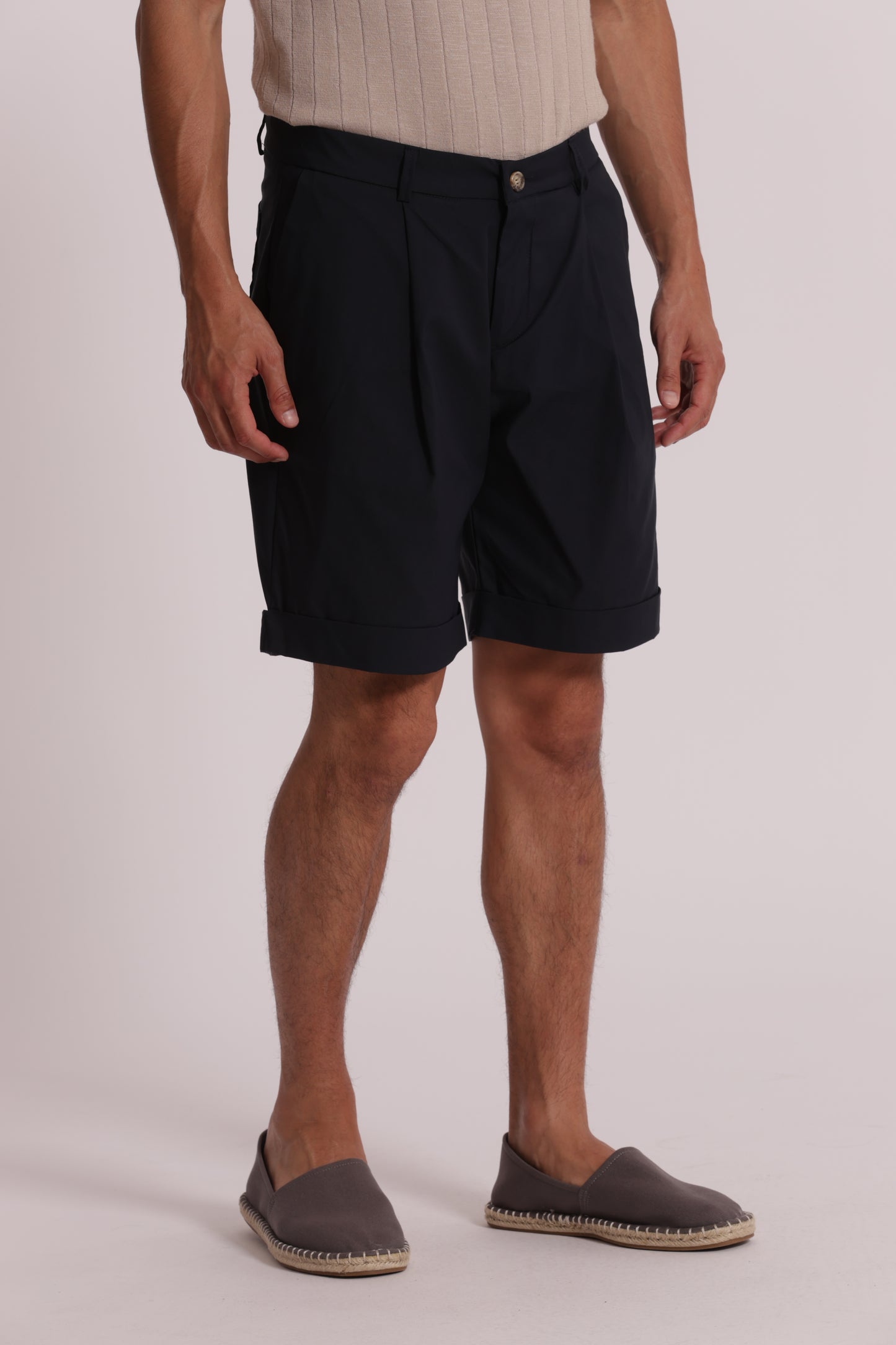BERMUDA MISTO COTONE CON PINCES