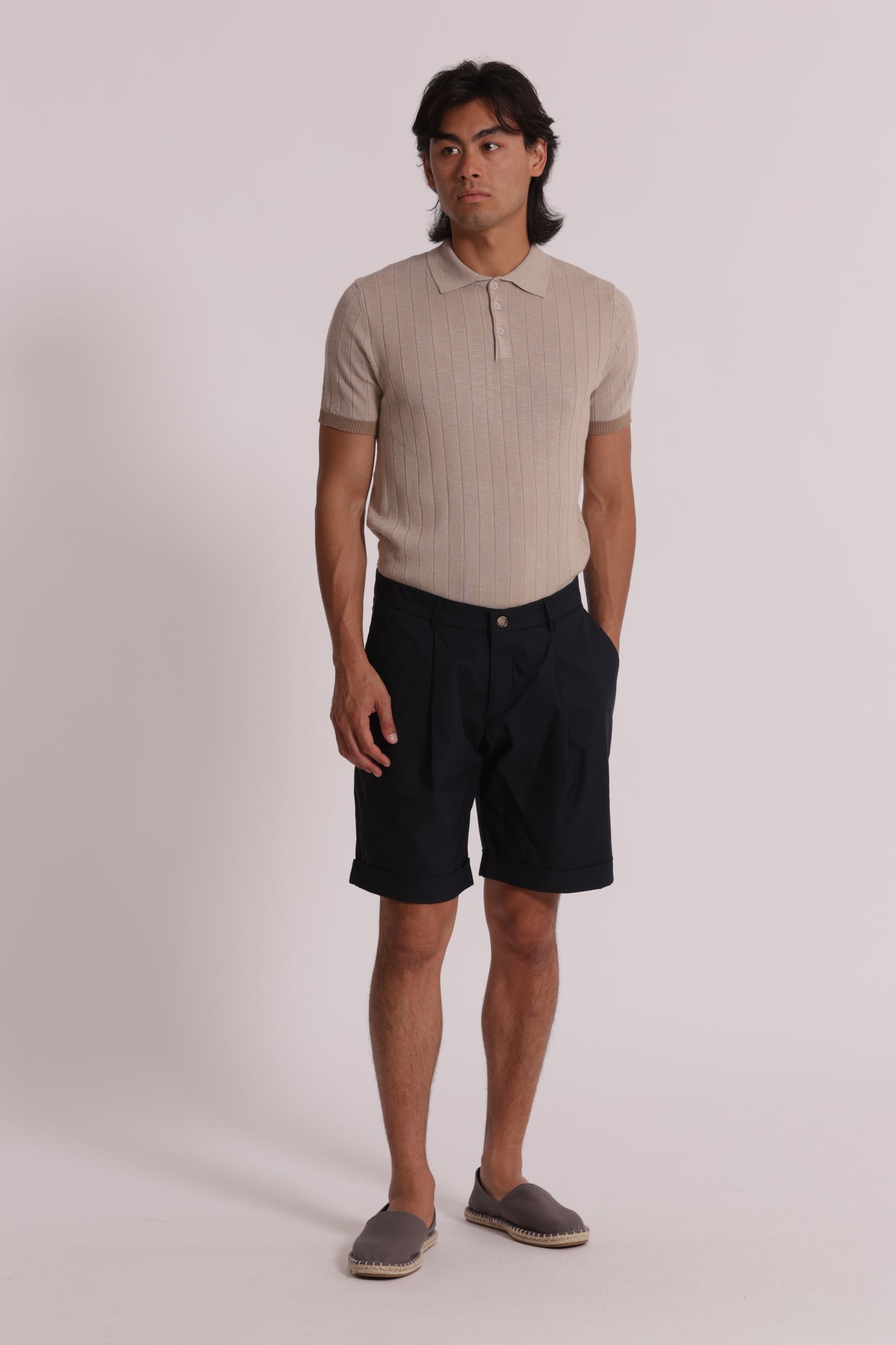 BERMUDA MISTO COTONE CON PINCES