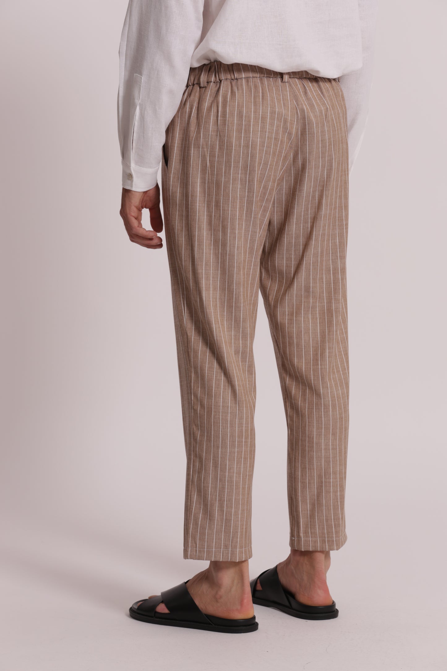 PANTALONI RIGHE MISTO LYOCELL