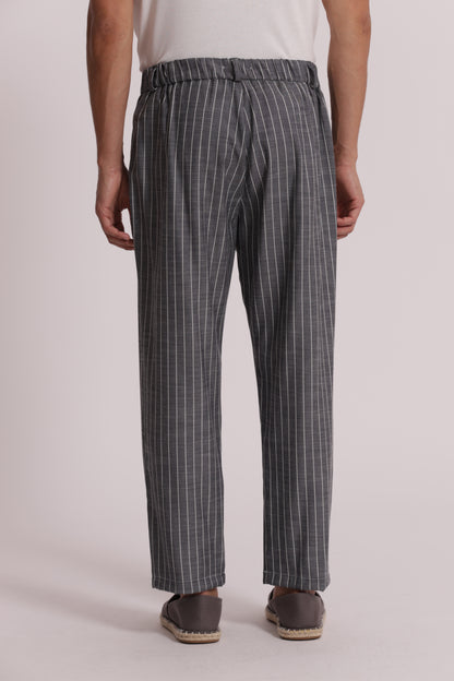 PANTALONI RIGHE MISTO LYOCELL